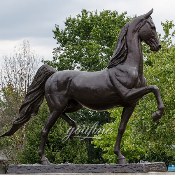 Art decor large bronze standing horse sculptures for sale