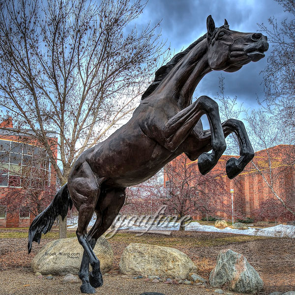 Arts and Crafts Life Size Bronze Roaring Horse Sculpture with Customized Service