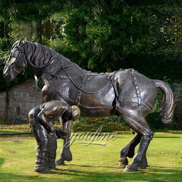 Bronze horse and jockey sculpture for sale