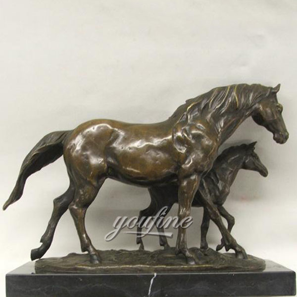 Classic Hot Casting bronze large mother horse with little poney figurines art decor for sale