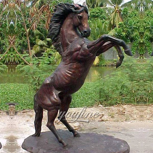 Factory jumping roaring bronze horse statues for sale
