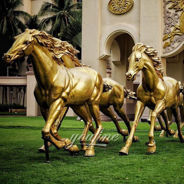 High Quality Outdoor Life Size Bronze Race Horse Statues for Sale