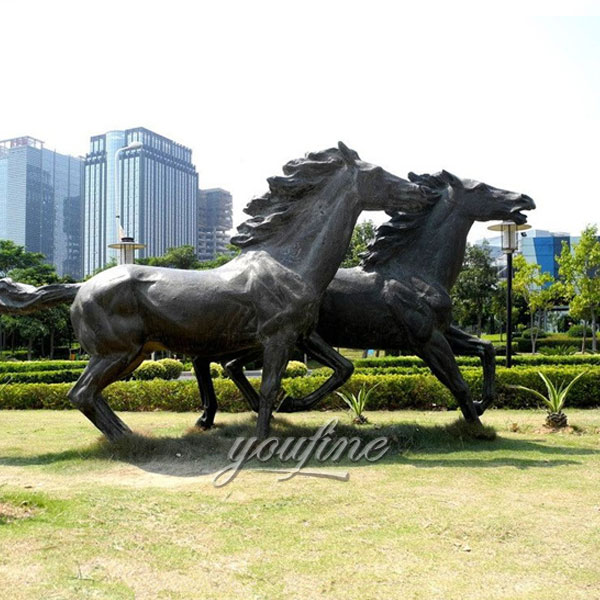 High quality bronze race horse sculptures pairs for sale
