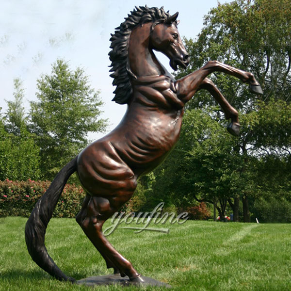 Jumping garden decoration bronze horse sculpture for sale