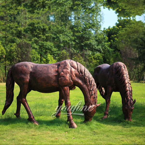 Life size antique bronze horse garden statues for sale