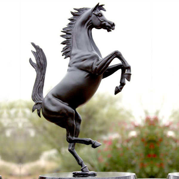 Outdoor metal decor life size bronze roaring horse garden statues for sale