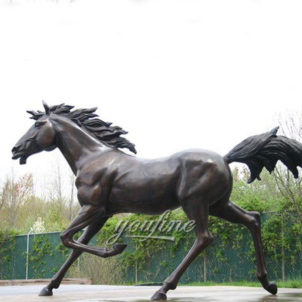 Outdoor race horse bronze statues for sale