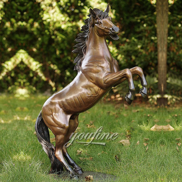Outdoor roaring jumping bronze horse for sale