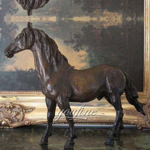 outdoor garden decoration metal craft life size foal bronze standing horse sculptures for sale